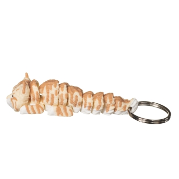 Brelok 3D kot maine coon kremowo rudy pręgowany 8,0 cm